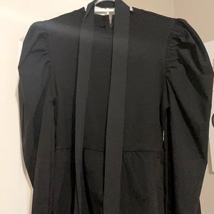 SHEIN All Black Romper with Oversized Shoulders